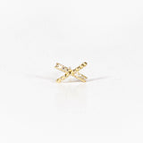 Mono Orecchino ad X Mono orecchino in argento 925 placcato oro 18k e zirconi Fofo Somani