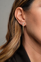 Monorecchino Precious Modella Argento925 Placcato Oro18k Zirconi Fofo Somani 