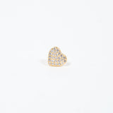 Mono Orecchino Cuore Argento 925 Placcato Oro con Zirconi Fofo Somani