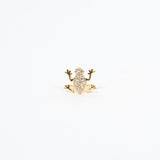 Mono Orecchino Frog Argento 925 placcato Oro con Zirconi Fofo Somani