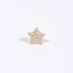 Monorecchino Stella Medium Argento 925 placcato Oro con Zirconi Fofo Somani