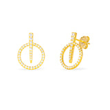 Monorecchino Arrow Gold Argento925 Placcato Oro18k Zirconi Fofo Somani