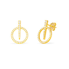 Monorecchino Arrow Gold Argento925 Placcato Oro18k Zirconi Fofo Somani