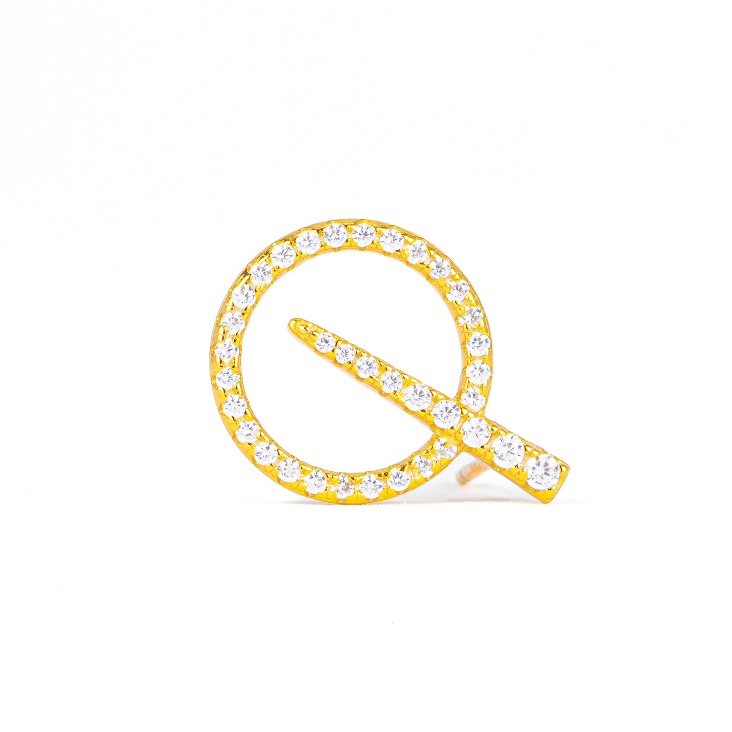 Monorecchino Arrow Gold Dettaglio Argento925 Placcato Oro18k Zirconi Fofo Somani