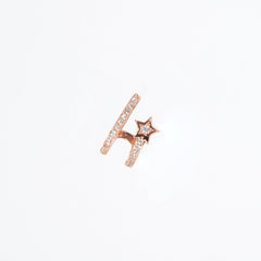 Mono Orecchino Double Star Argento 925 placcato Oro Rosa Fofo Somani