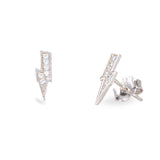 Monorecchino Fulmine Argento925 Rodiato Zirconi Fofo Somani