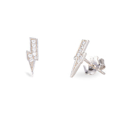 Monorecchino Fulmine Argento925 Rodiato Zirconi Fofo Somani