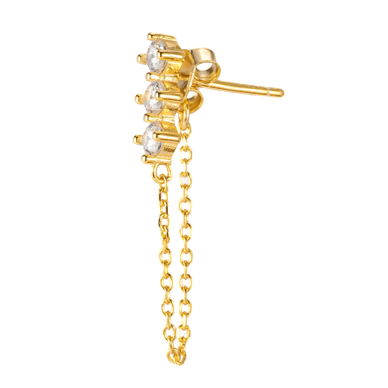 Monorecchino Gold Chain Argento925 Placcato Oro18k Fofo Somani