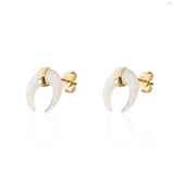 Monorecchino MezzaLuna Argento925 Placcato Oro18k Bianco Fofo Somani