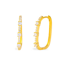 Monorecchino Nes Argento925 Placcato Oro18k Zirconi Fofo Somani