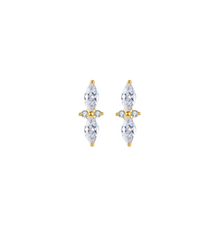 Monorecchino Olivia Argento925 Placcato Oro18k Zirconi Fofo Somani
