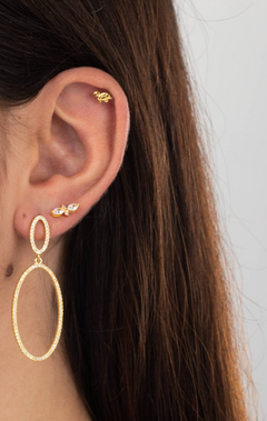 Monorecchino Olivia Modella Argento925 Placcato Oro18k Zirconi Fofo Somani