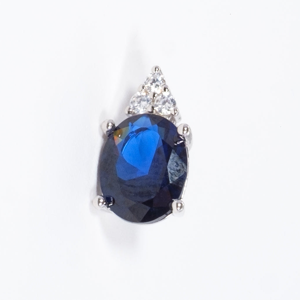 Monorecchino Precious Orecchino in argento 925 rodiato e zirconi Blu Fofo Somani