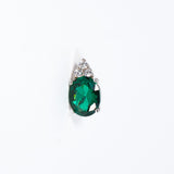 Monorecchino Precious Orecchino in argento 925 rodiato e zirconi Verde Fofo Somani