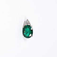 Monorecchino Precious Orecchino in argento 925 rodiato e zirconi Verde Fofo Somani