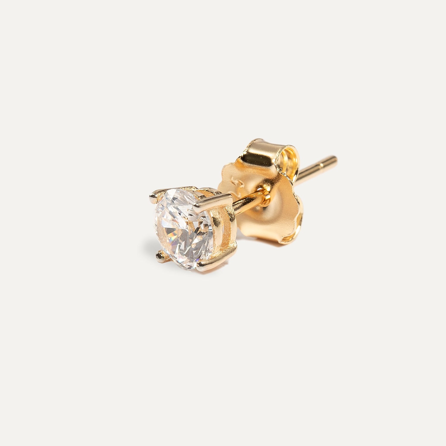 Monorecchino Puntoluce Small Argento 925 Placcato oro 18k Zircone Fofo Somani