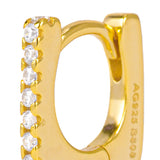 Monorecchino Square Mini Dettaglio Argento925 Placcato Oro18k zirconi bianco fofo somani