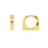 Monorecchino Square Mini Plain Argento925 Placcato Oro18k Fofo Somani