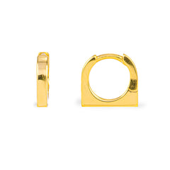 Monorecchino Square Mini Plain Argento925 Placcato Oro18k Fofo Somani