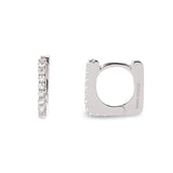 Monorecchino Square Mini White Argento925 Rodiato Zirconi Fofo Somani