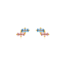 Monorecchino Vega Argento925 Placcato Oro18k Zirconi Colorati Fofo Somani