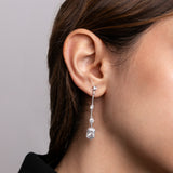 Orecchini Calza Corto Square Bianco Modella argento925 con zirconi sospesi all'interno Fofo Somani
