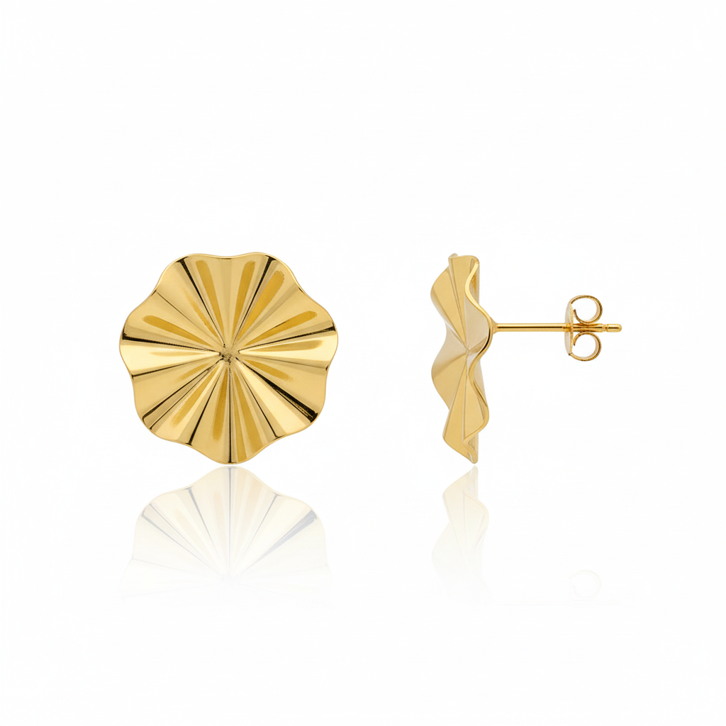 Orecchino Foglia Argento925 Placcato Oro18k Fofo Somani