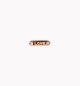Orecchino Placca Con Scritta Love Argento 925 Placcato Oro Rosa con Zirconi Fofo Somani