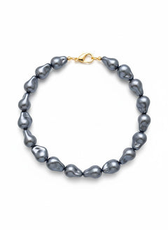chocker glamour perle vetro chiusura argento925 placcato oro18k nero Fofo Somani